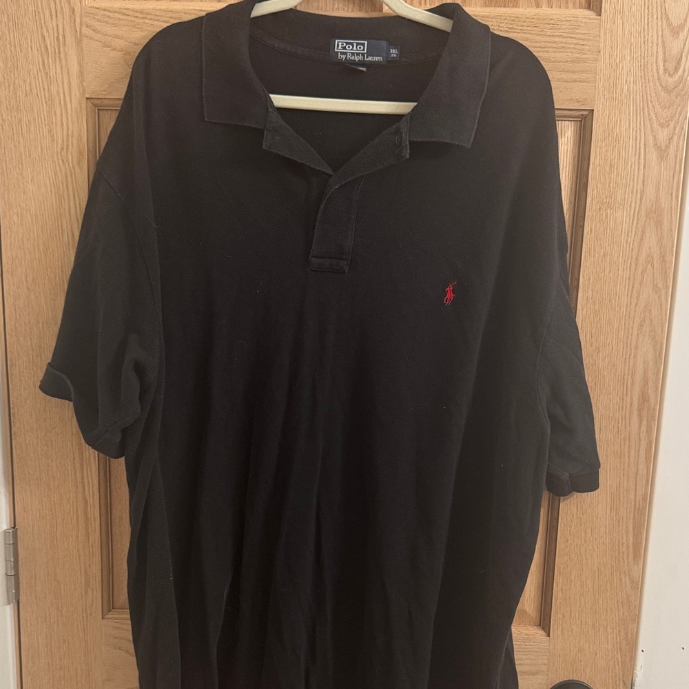 Polo by Ralph Lauren Men's Polo Shirt in Black with Red Logo size 3XL Big.